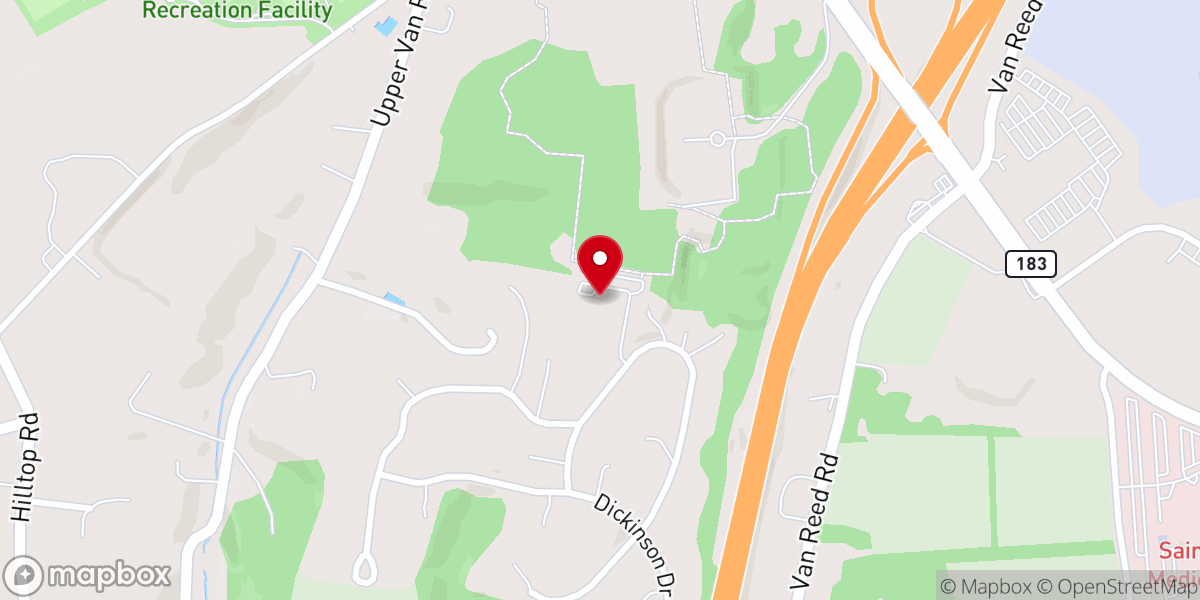Map showing location of Victory Baptist Church