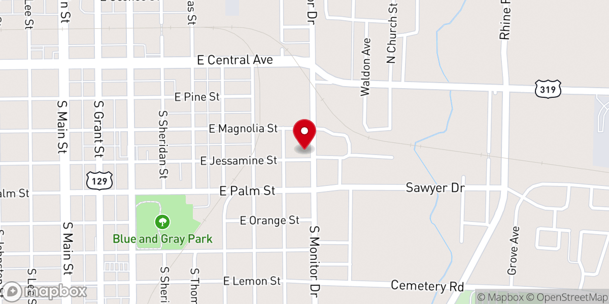 Map showing location of Mount Isaac Church