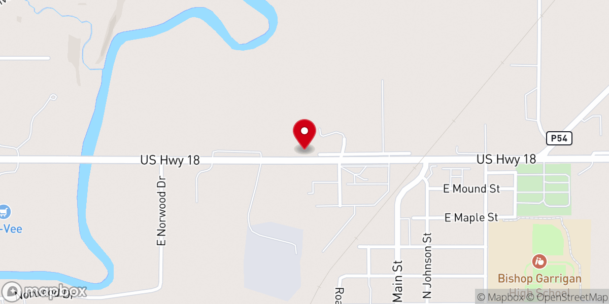 Map showing location of Reglular Baptist Church