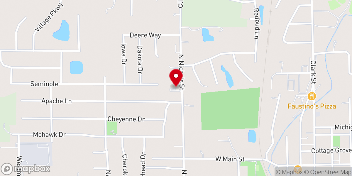 Map showing location of Bethany Chapel Church