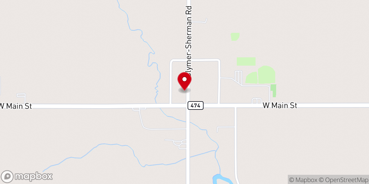 Map showing location of Clymer Methodist Church