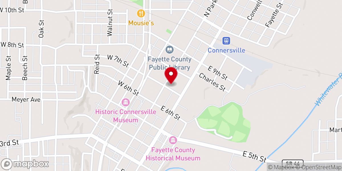 Map showing location of First Presbyterian Church