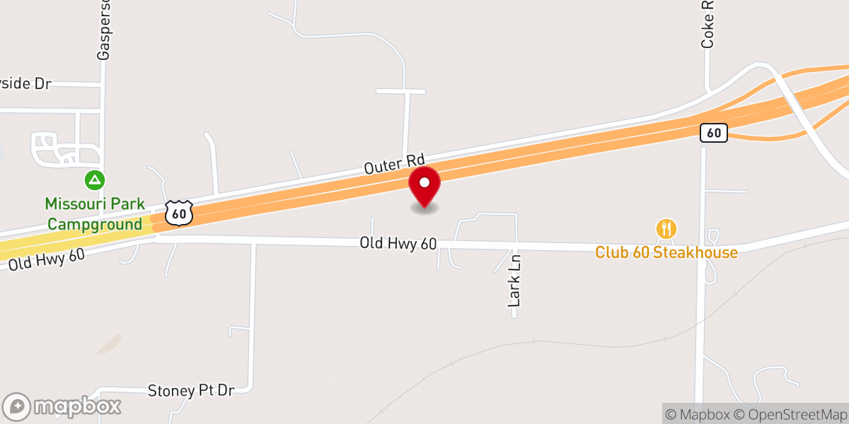 Map showing location of Whetstone Baptist Church