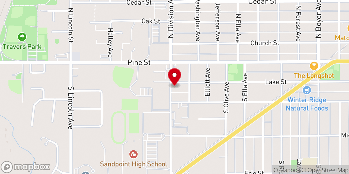 Map showing location of Sandpoint Church of God