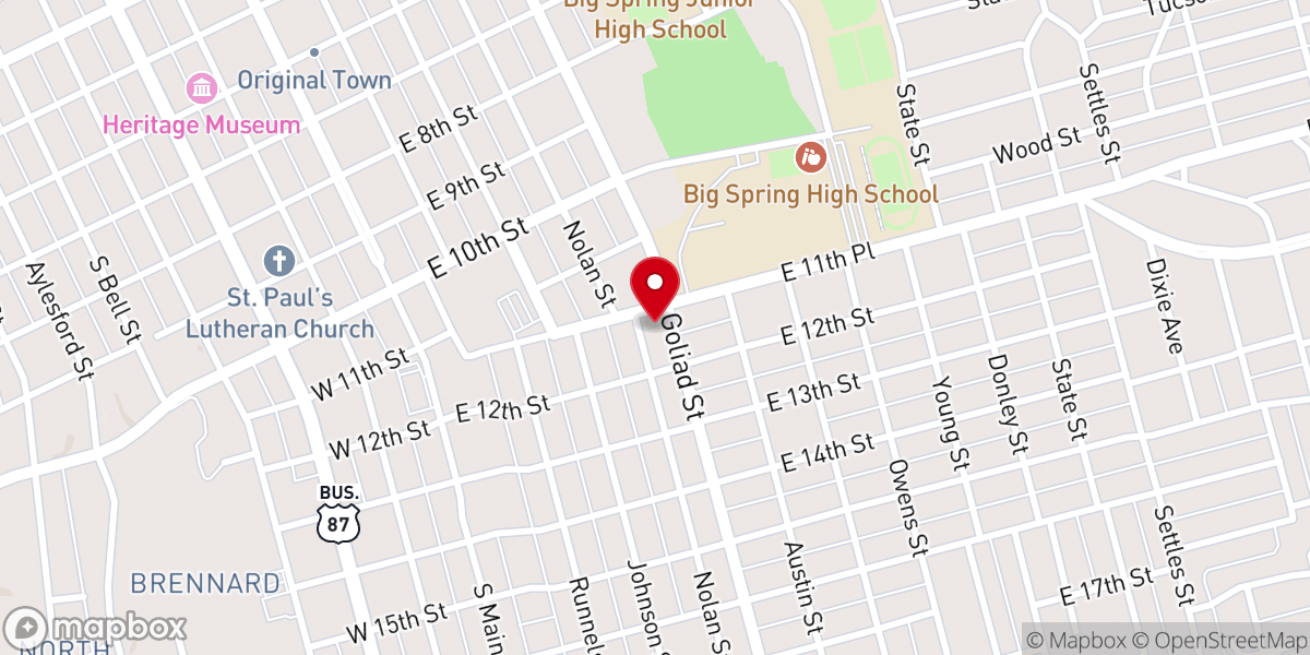 Map showing location of Baptist Temple Church