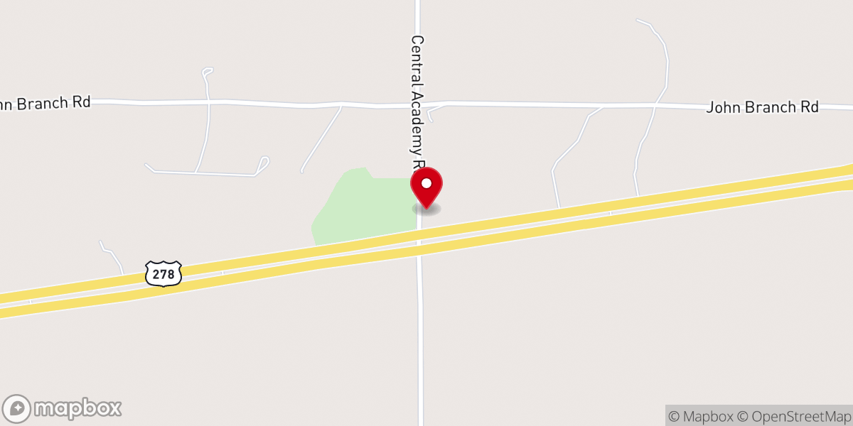 Map showing location of Central Academy Church