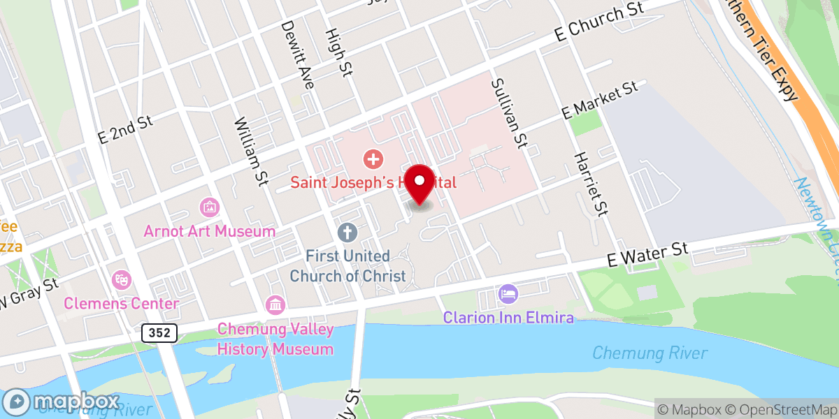 Map showing location of Catholic Charities' High Street Food Pantry