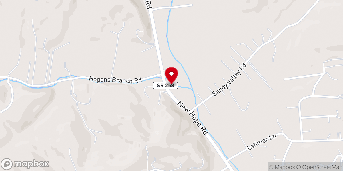Map showing location of Shallowford Pentecostal Church