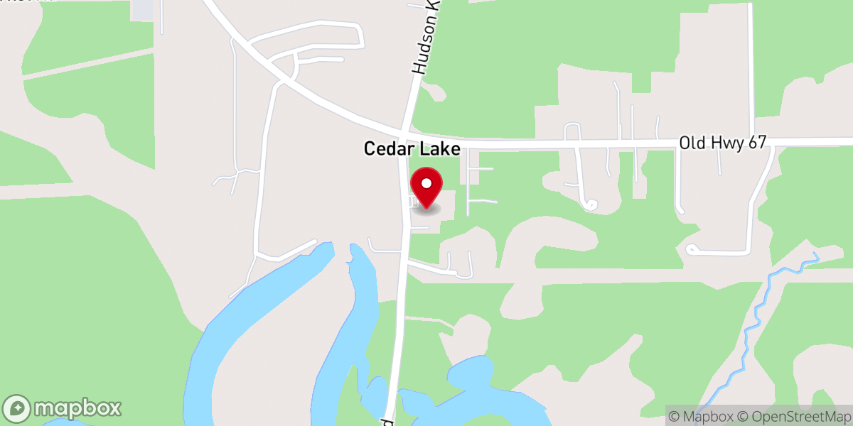 Map showing location of Cedar Lake Global Methodist Church