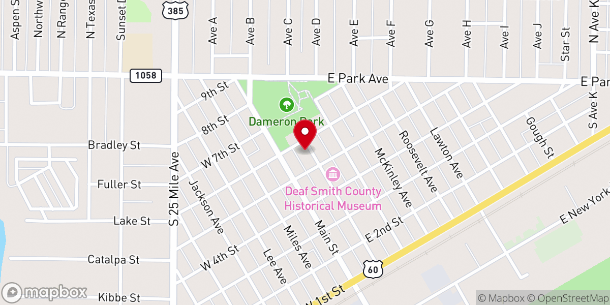 Map showing location of First Baptist Kindergarten