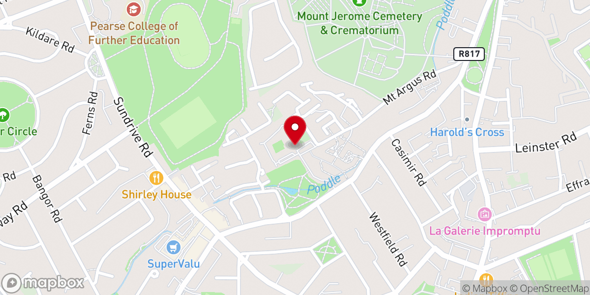 Map showing location of Mount Argus Catholic Church