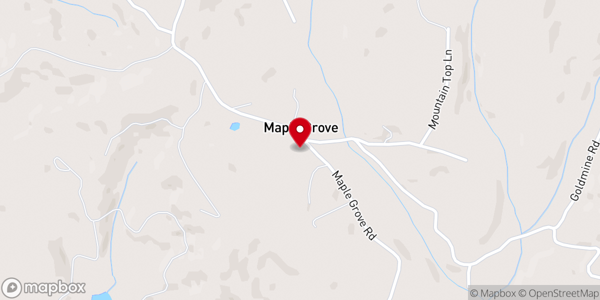 Map showing location of Maple Grove Baptist Church