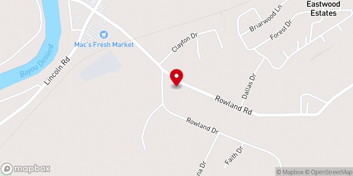 Map showing location of Rowland Road Baptist Church