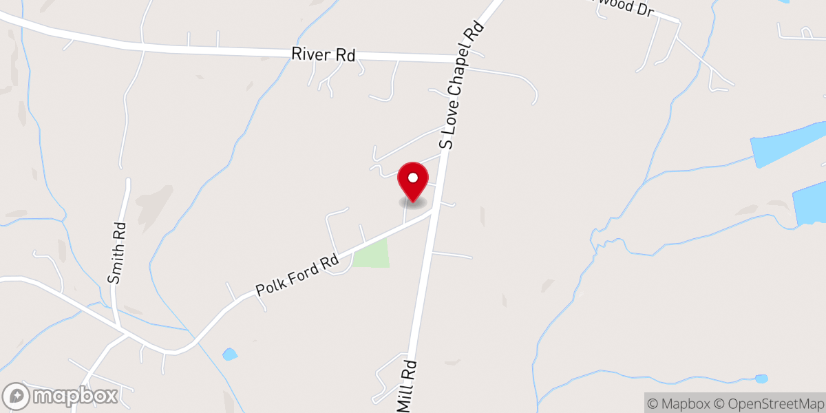 Map showing location of Love's Chapel United Methodist