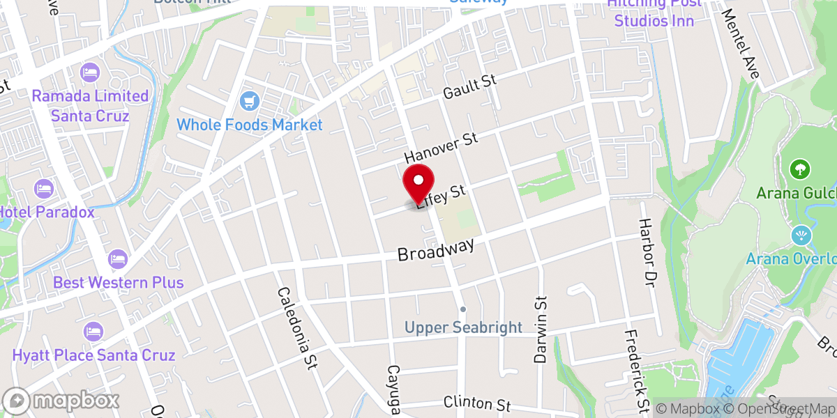 Map showing location of Bayside Baptist Church