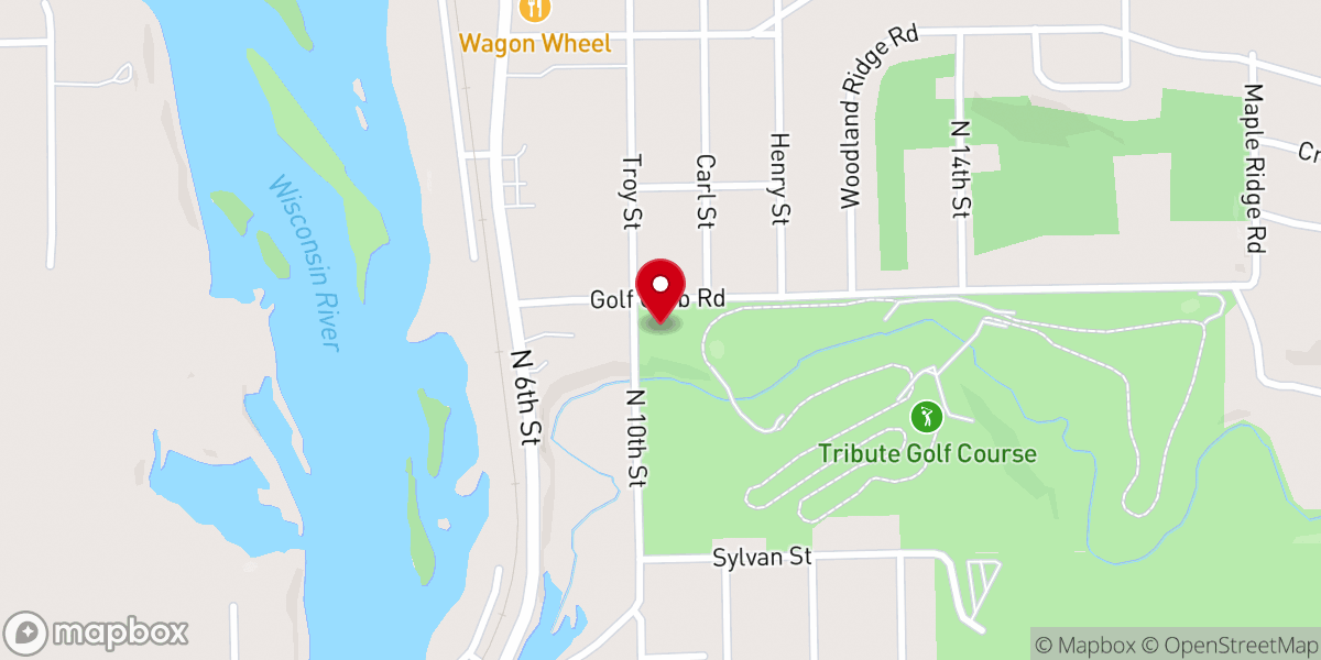 Map showing location of Tribute Golf Course