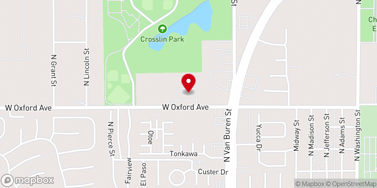 Map showing location of Central Assembly of God Church