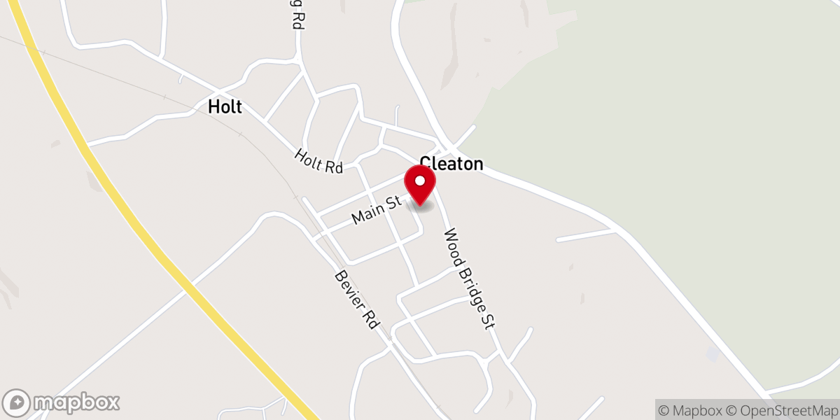 Map showing location of Cleaton Baptist Church