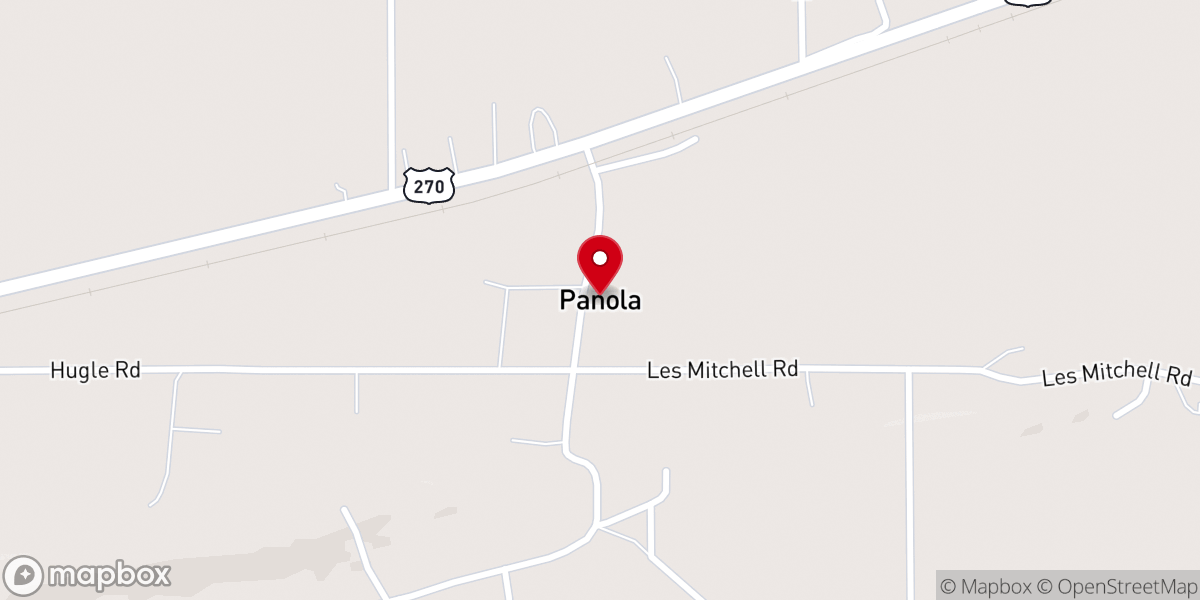 Map showing location of Panola Baptist Church