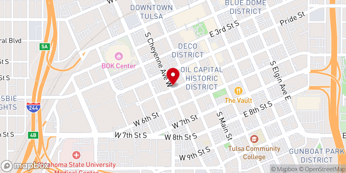 Map showing location of Tulsa Boiler Room Inc