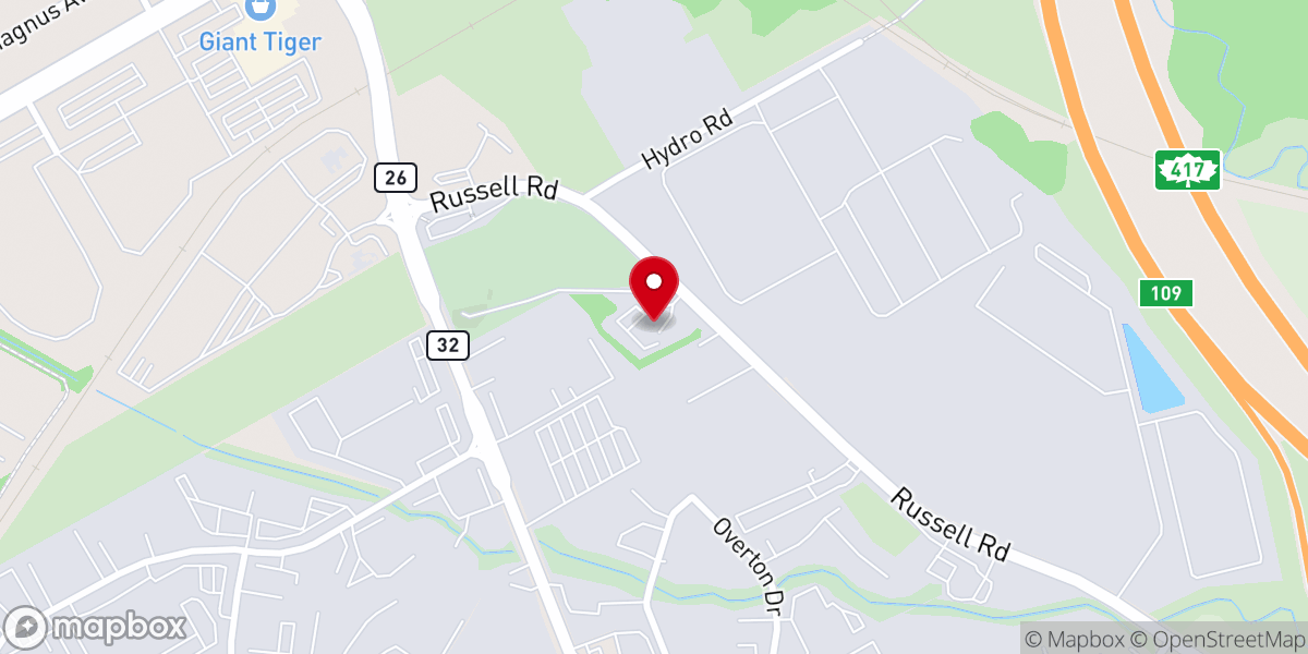 Map showing location of Calvary Christian Reformed Church