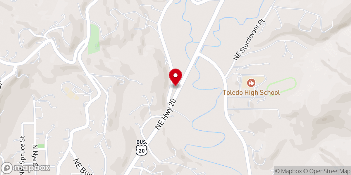 Map showing location of Toledo Church of Christ