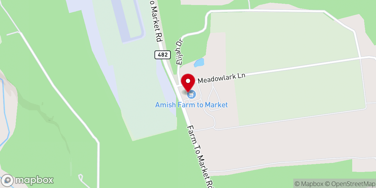 Map showing location of Amish Farm To Market Store, Bakery, Deli & Coffee