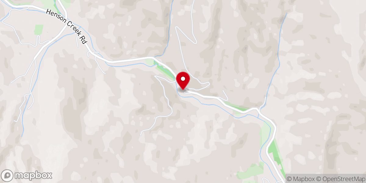 Map showing location of Henson Creek Baptist Church