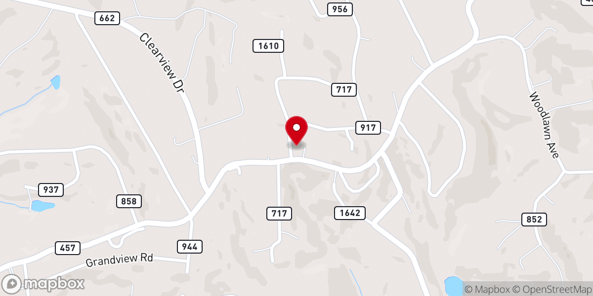 Map showing location of Woodland Heights Free Will Baptist Church