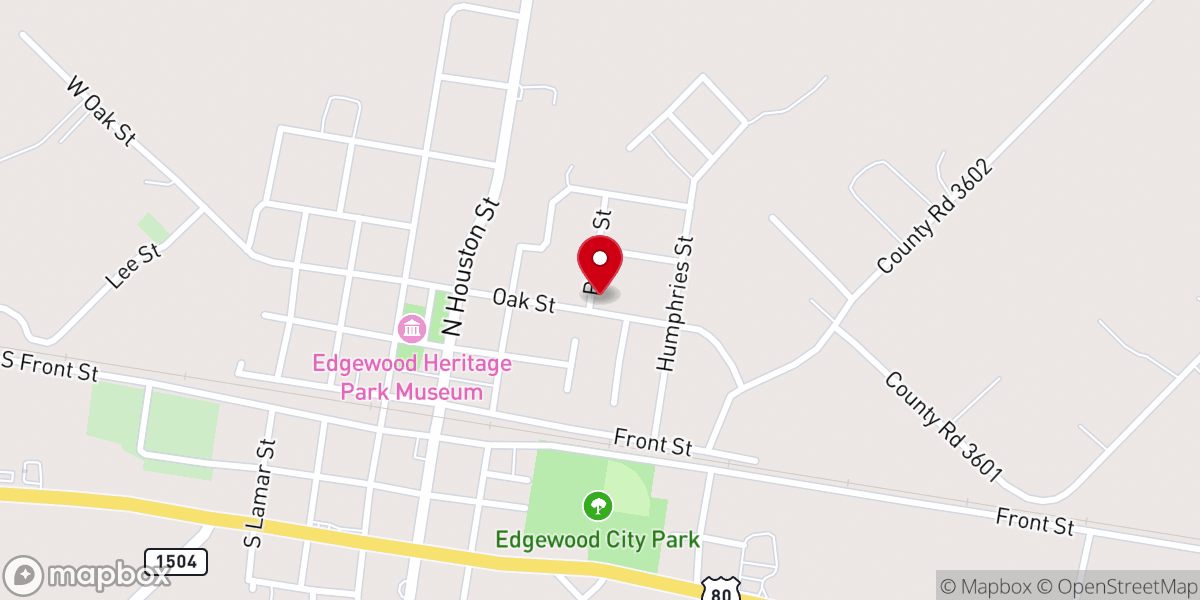 Map showing location of East Oak Street Church of Christ