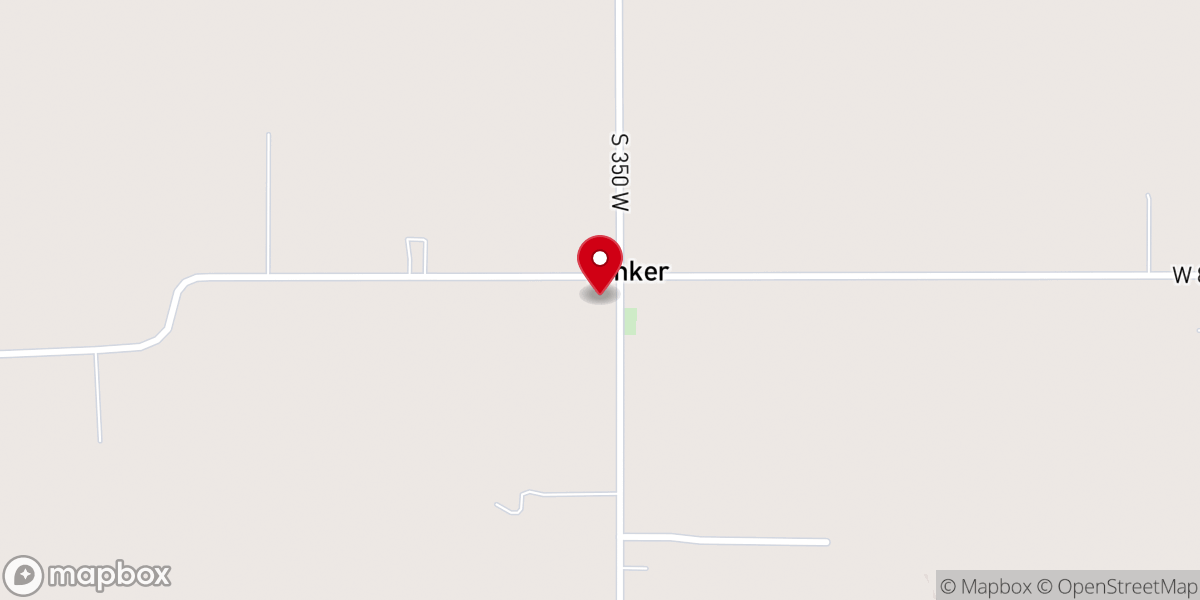 Map showing location of Sugar Creek Church