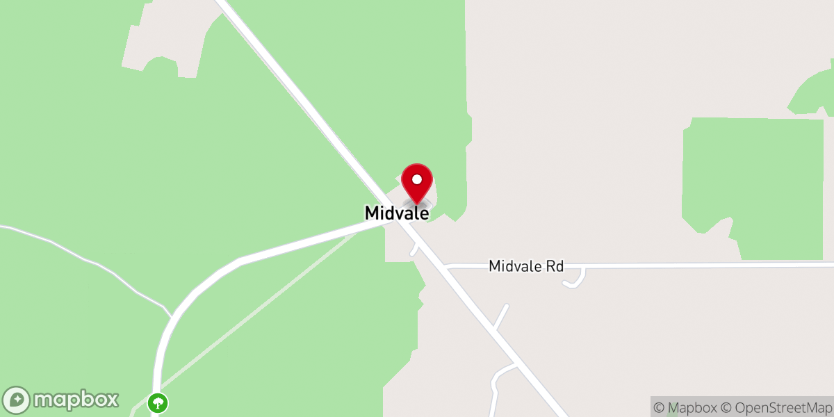 Map showing location of Midvale Church