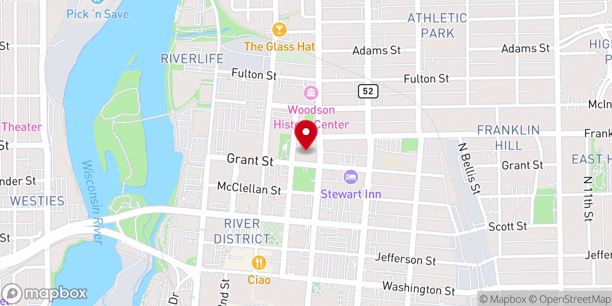 Map showing location of First Presbyterian Church