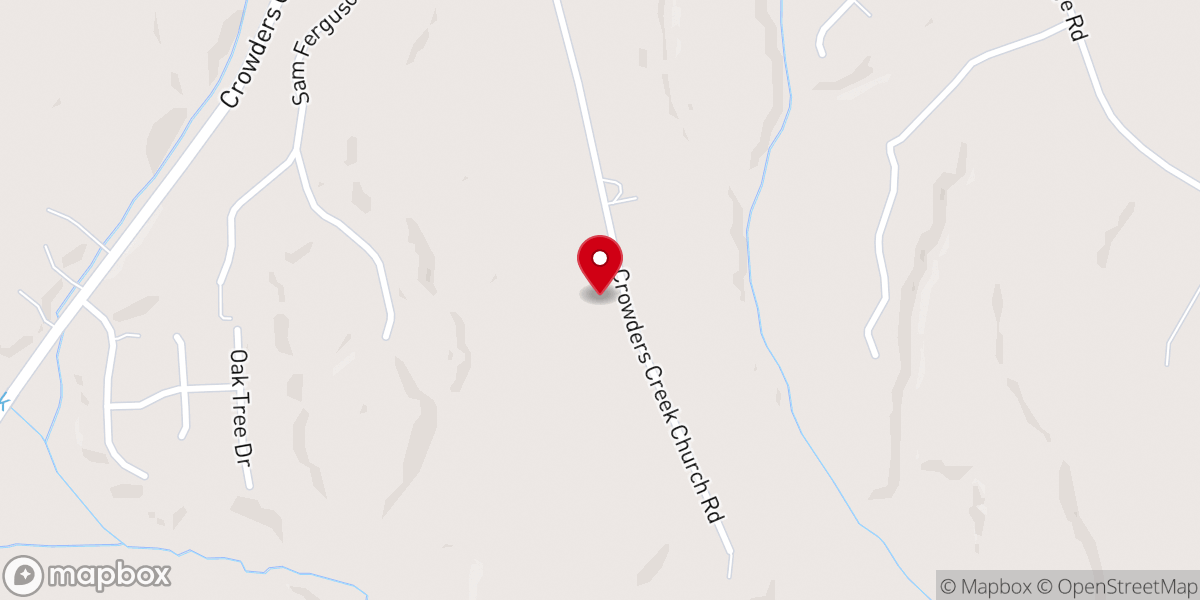 Map showing location of Crowders Creek ARP Church