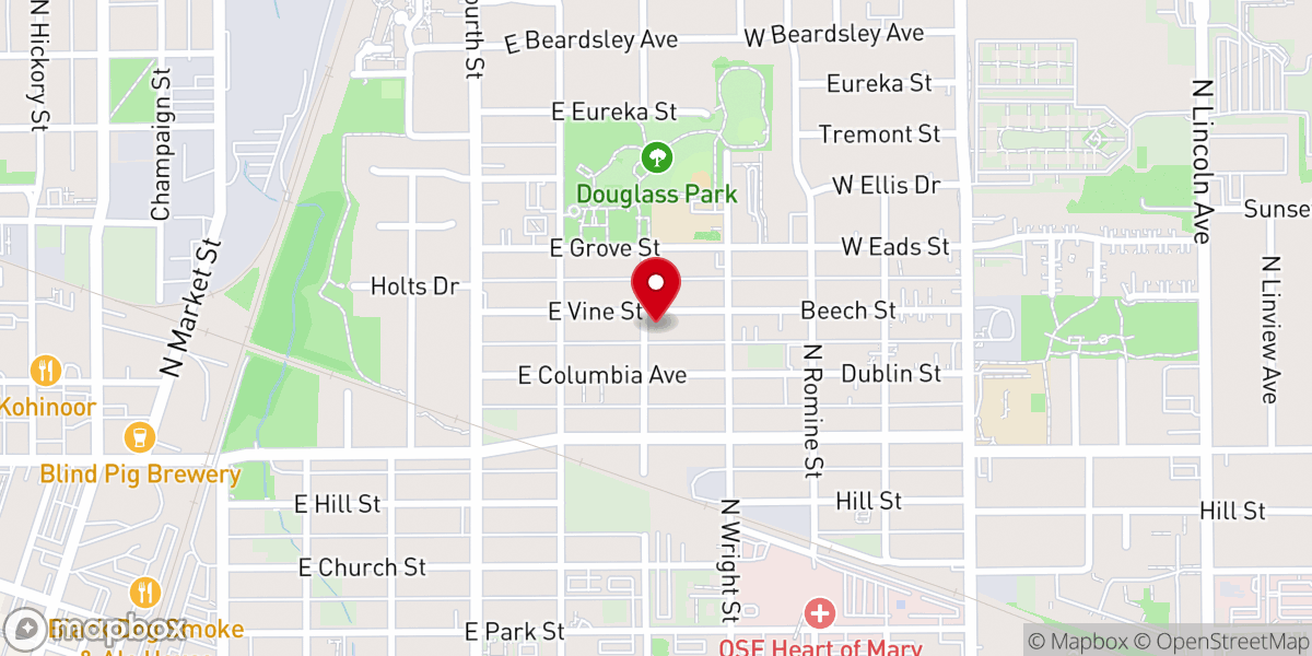 Map showing location of Sheriff's Temple AOH Church