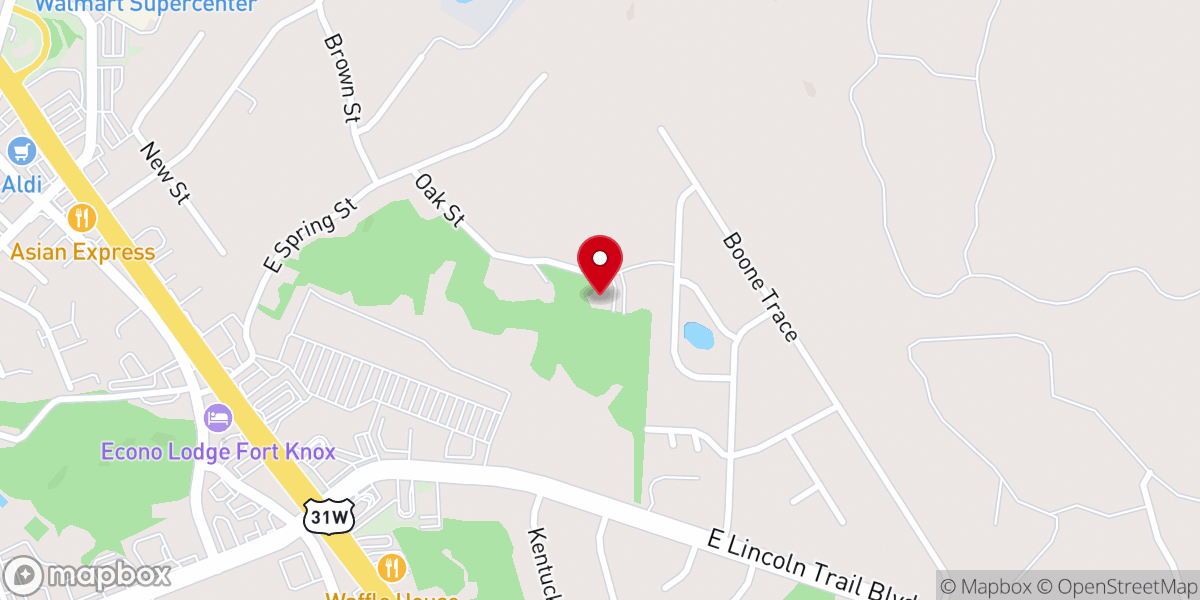 Map showing location of North Hardin Christian Church