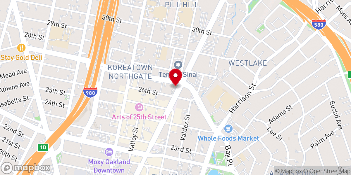 Map showing location of First Presbyterian Church of Oakland