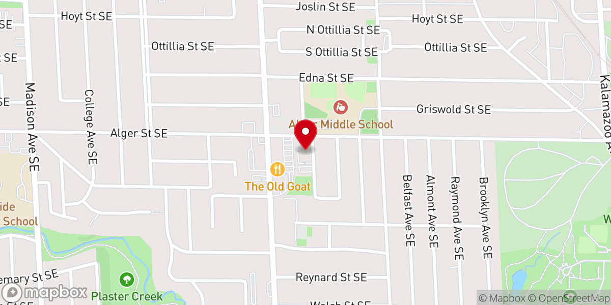 Map showing location of Seymour Christian Reformed Church