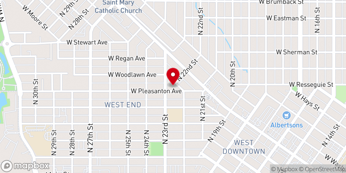Map showing location of Boise First United Church of Christ