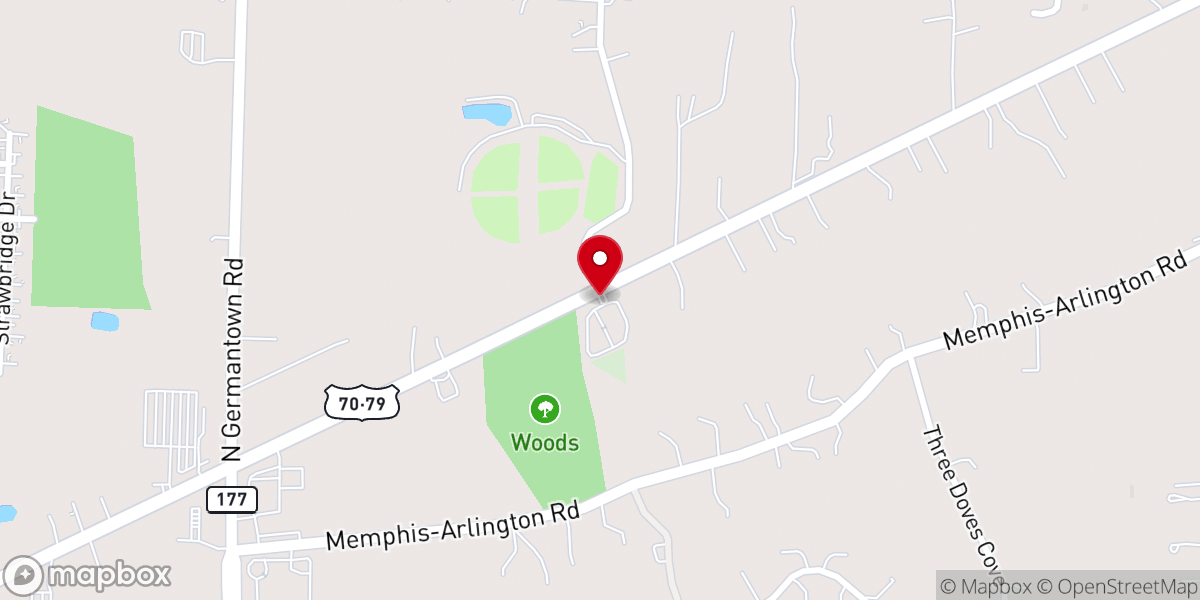 Map showing location of Oliver Creek Church of Christ