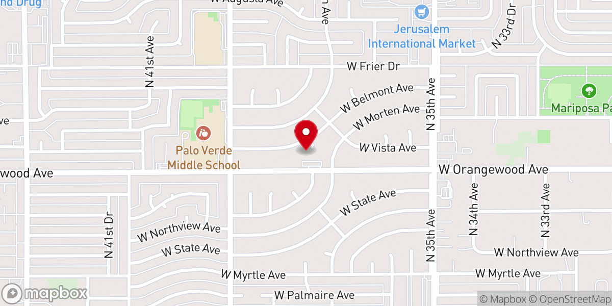 Map showing location of Orangewood Community Church