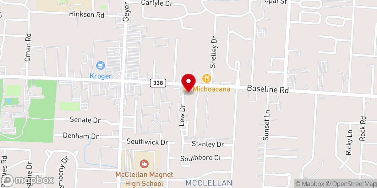 Map showing location of Greater Grace Baptist Church