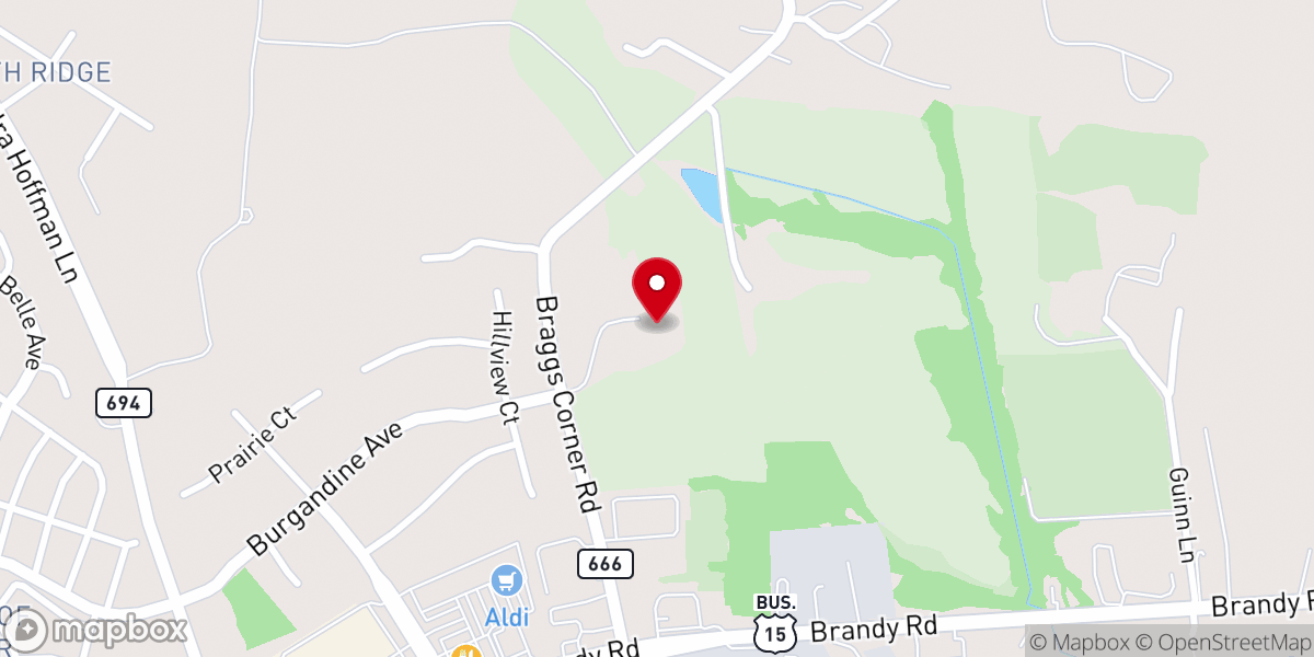 Map showing location of Culpeper Christian Fellowship