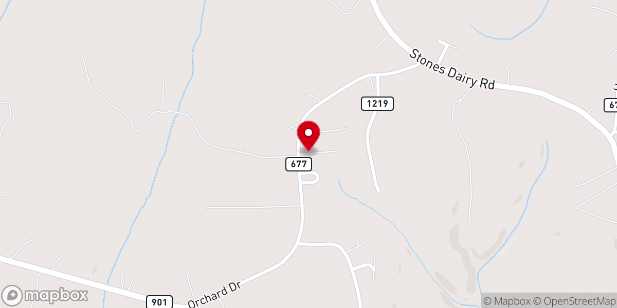 Map showing location of Charity Free Will Baptist Church