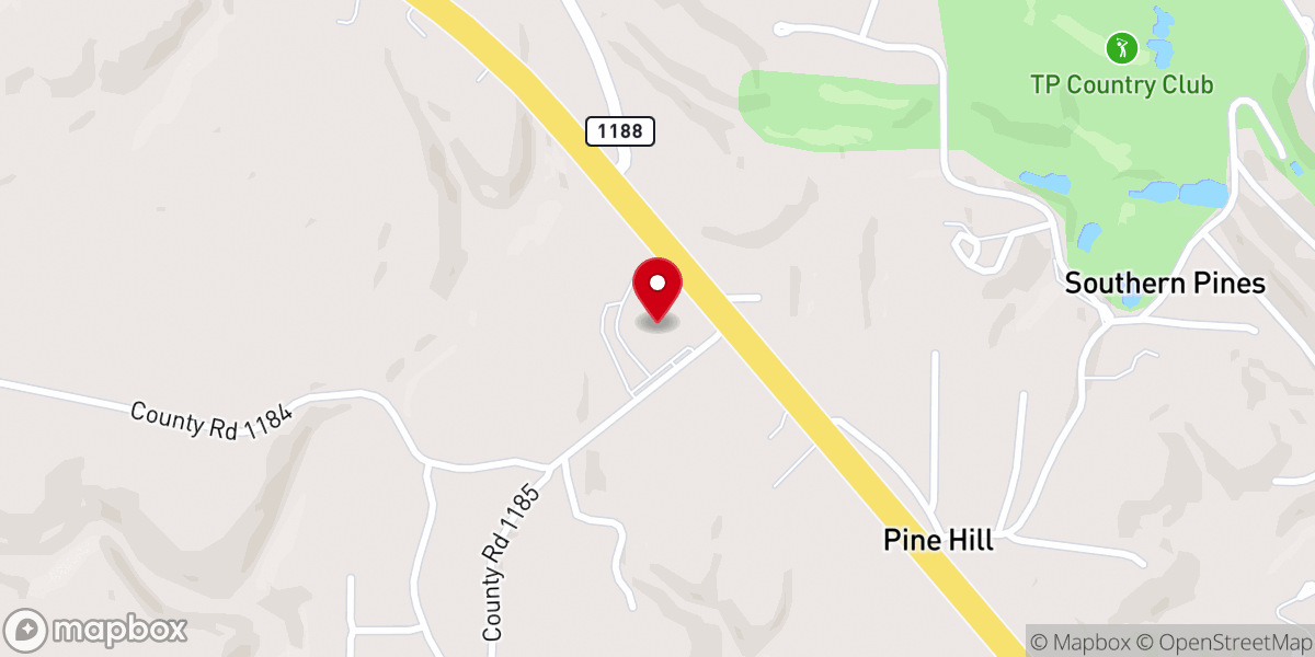Map showing location of Temple Baptist Church