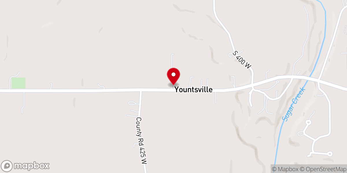 Map showing location of Yountsville Community Church
