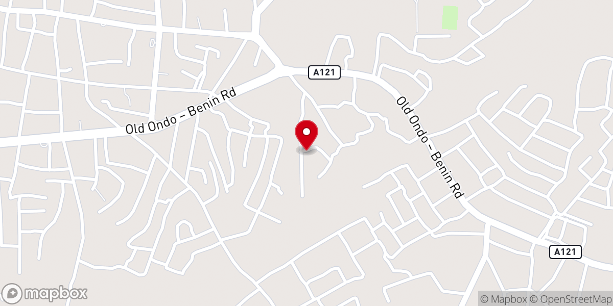 Map showing location of Hope Of Glory Ang. Church Owakurudu