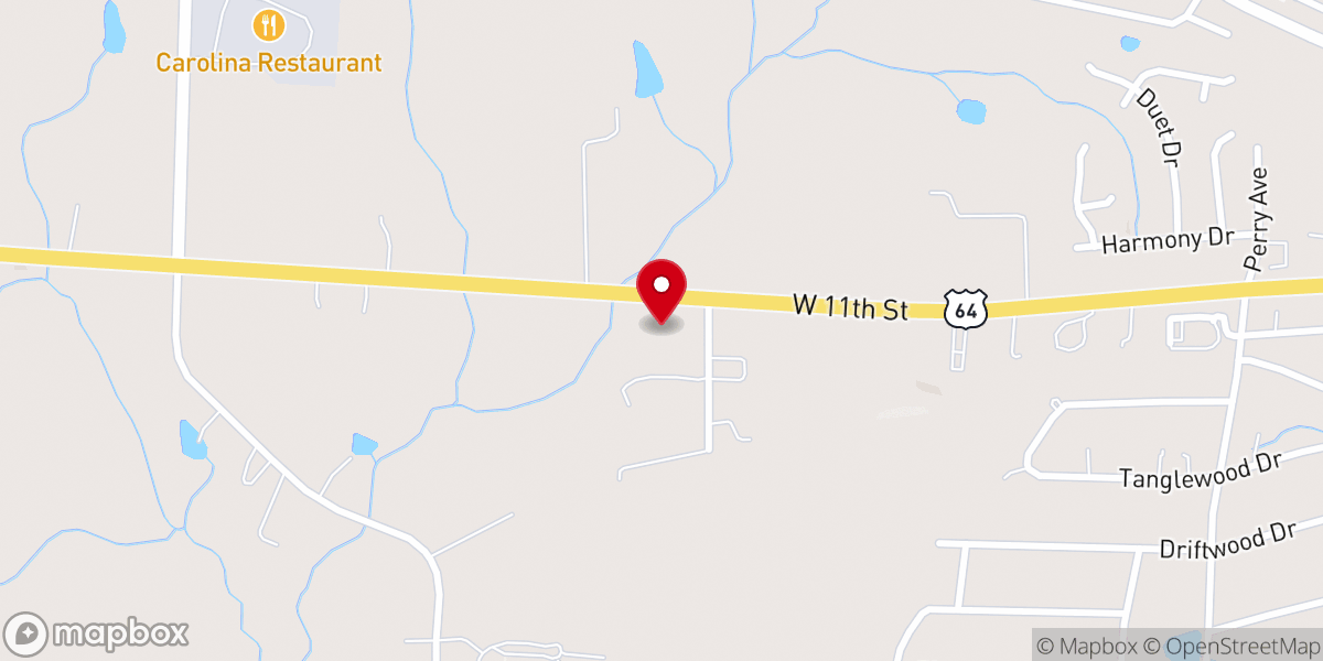 Map showing location of Siler City Pentecostal