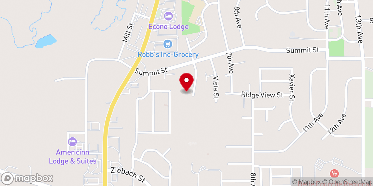 Map showing location of Belle Fourche Moose Lodge No 859