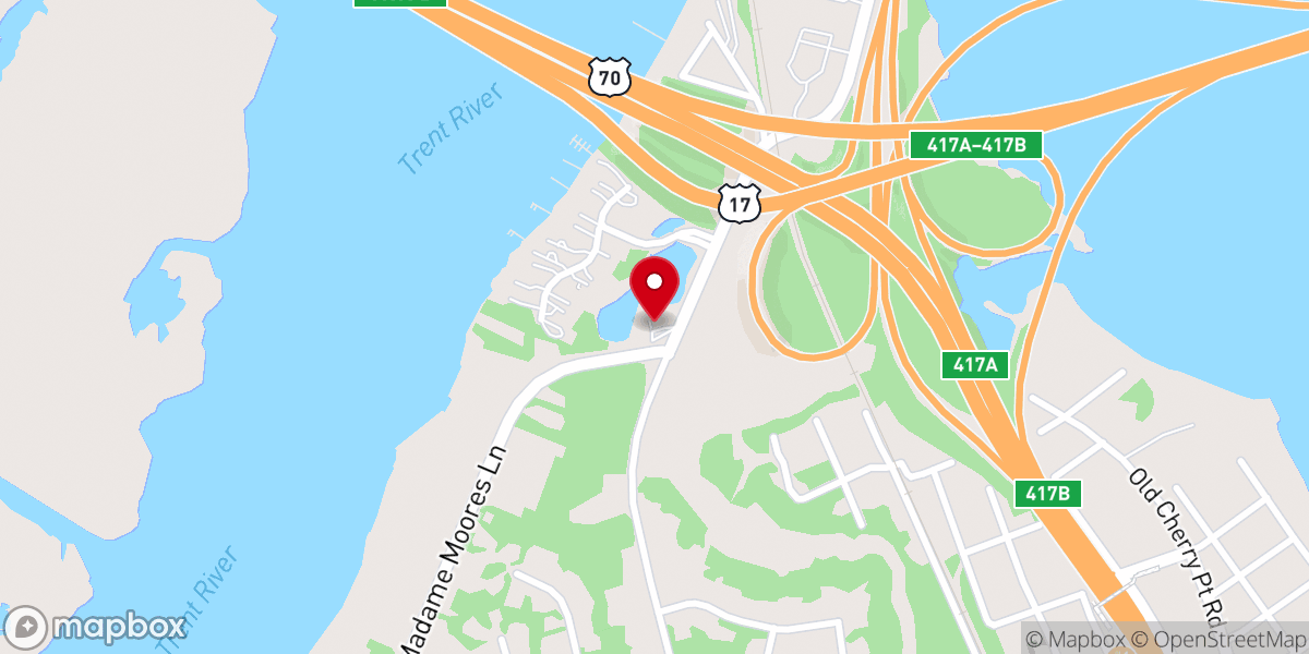 Map showing location of New Bern Spanish SDA Church